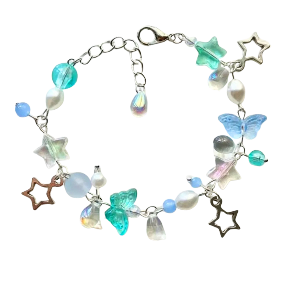 Frutiger Aero Bracelet - Butterfly, Stars, Bubbles