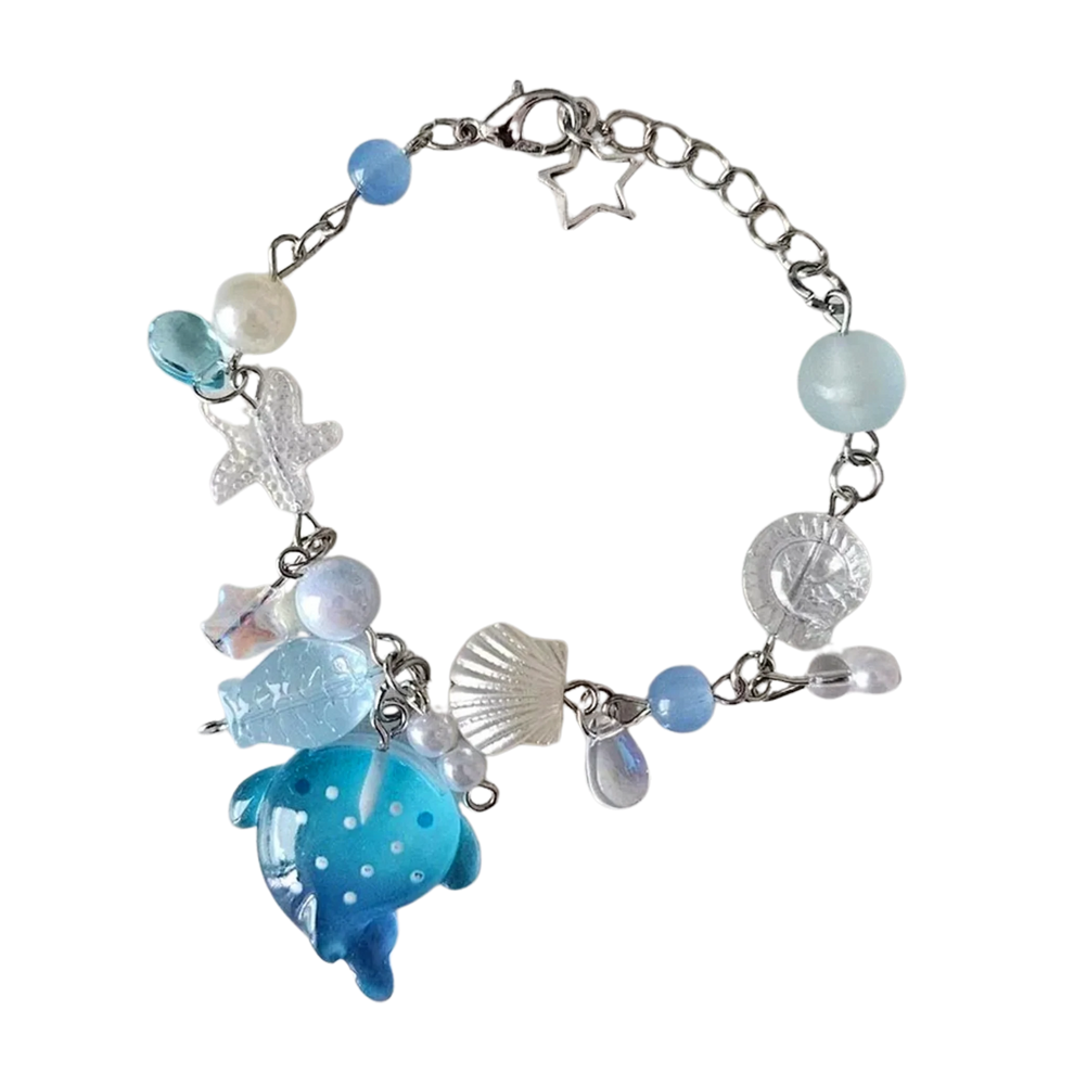 Frutiger Aero Bracelet - Whale Shark, Fishes, Clams, Stars